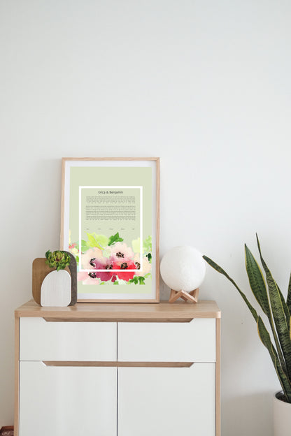 Floral Watercolor Green Ketubah
