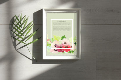 Floral Watercolor Green Ketubah