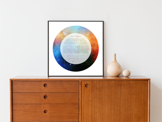 Rainbow Galaxy Watercolor Ketubah