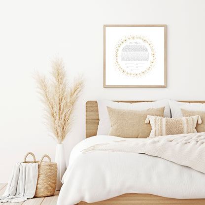 Gold Floral Circle Ketubah