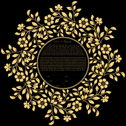 Gold Floral Ketubah