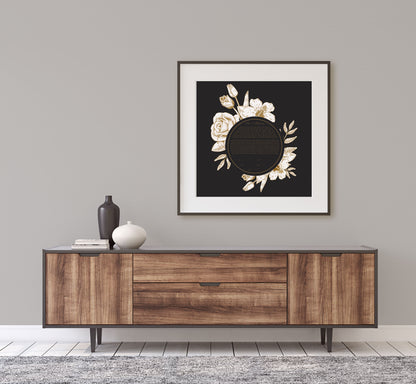 Gold Floral & Black Ketubah