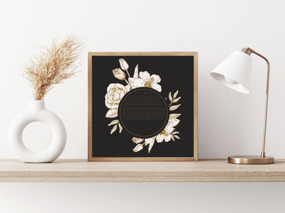 Gold Floral & Black Ketubah