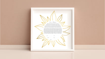 Gold Flower Ketubah
