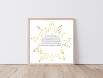 Gold Flower Ketubah