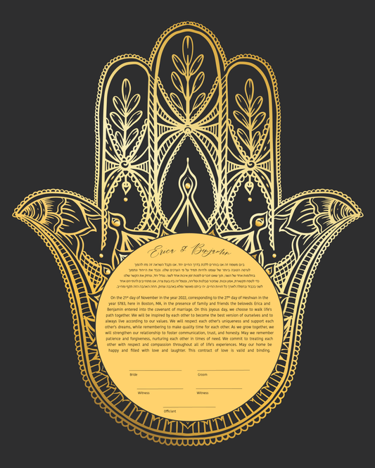 Gold Hamsa Ketubah