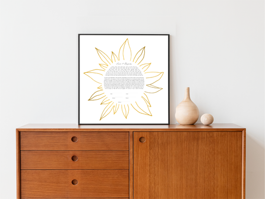 Gold Flower Ketubah