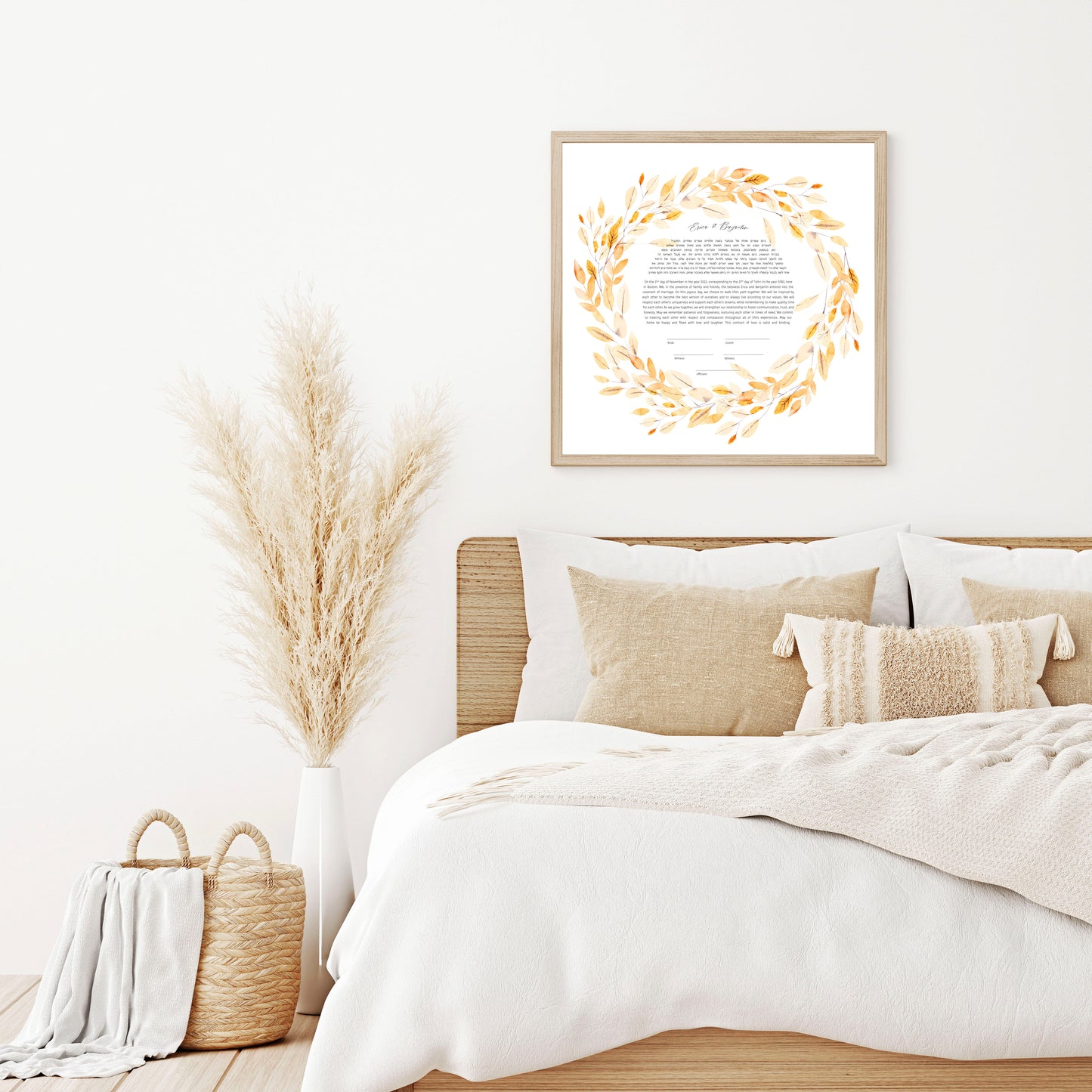 Gold Leaves Watercolor Ketubah