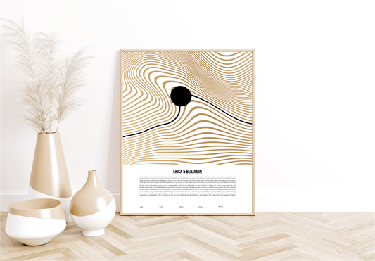 Gold Mountain Wave Abstract Ketubah