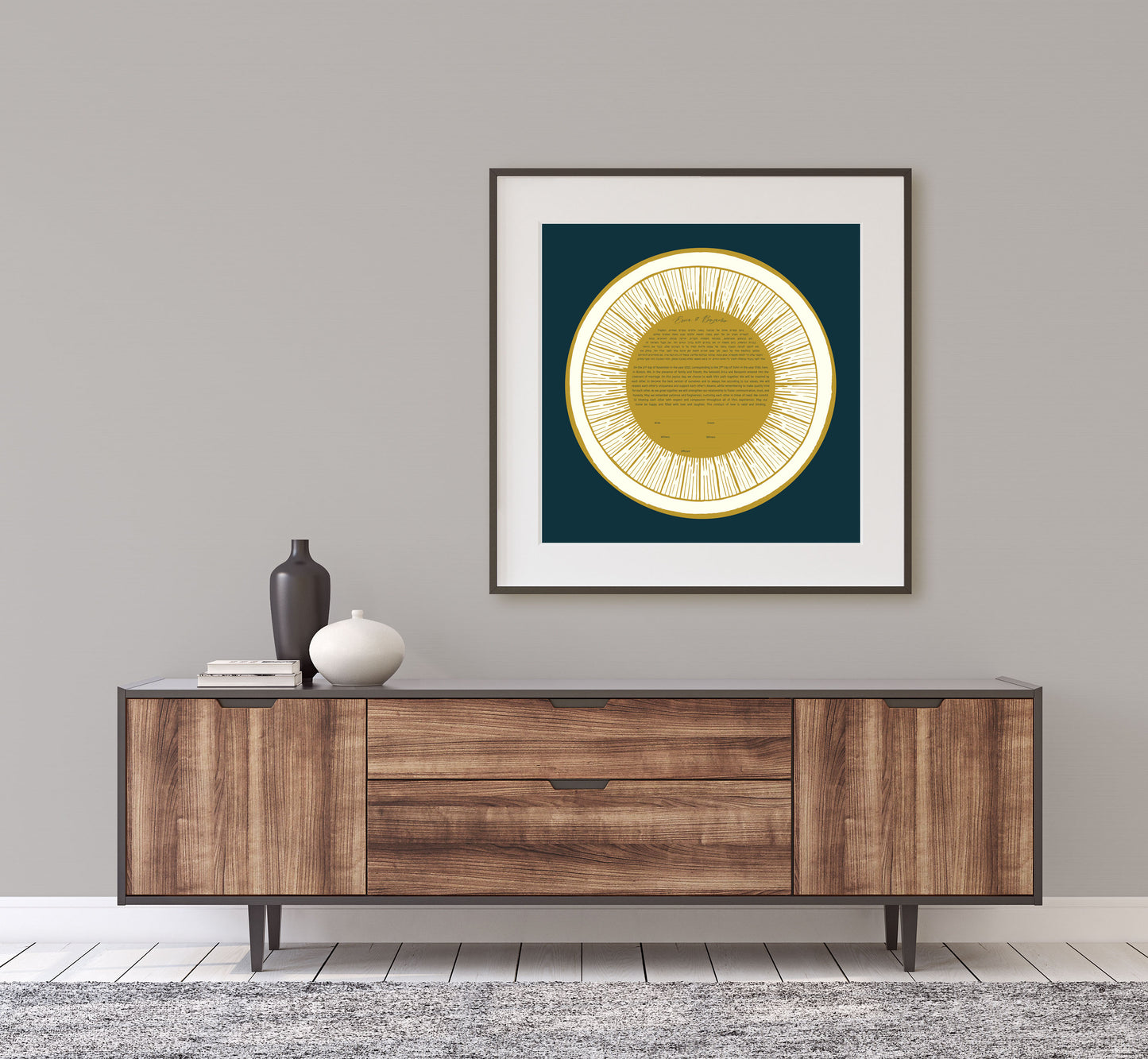 Gold & Navy Modern Ketubah