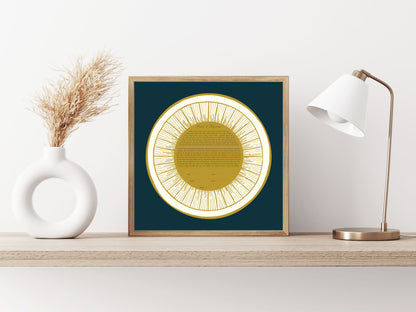 Gold & Navy Modern Ketubah