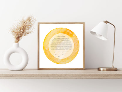 Gold and Yellow Watercolor Ketubah