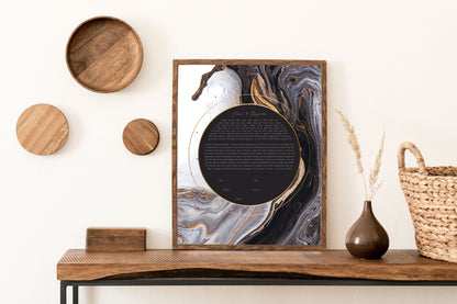 Gray & Gold Marble Modern Ketubah