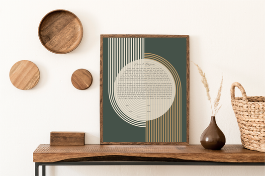 Midcentury Modern Green & Gold Arch Ketubah