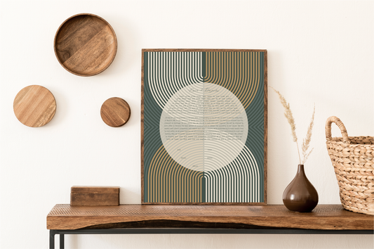 Midcentury Modern Green & Gold Arch Ketubah