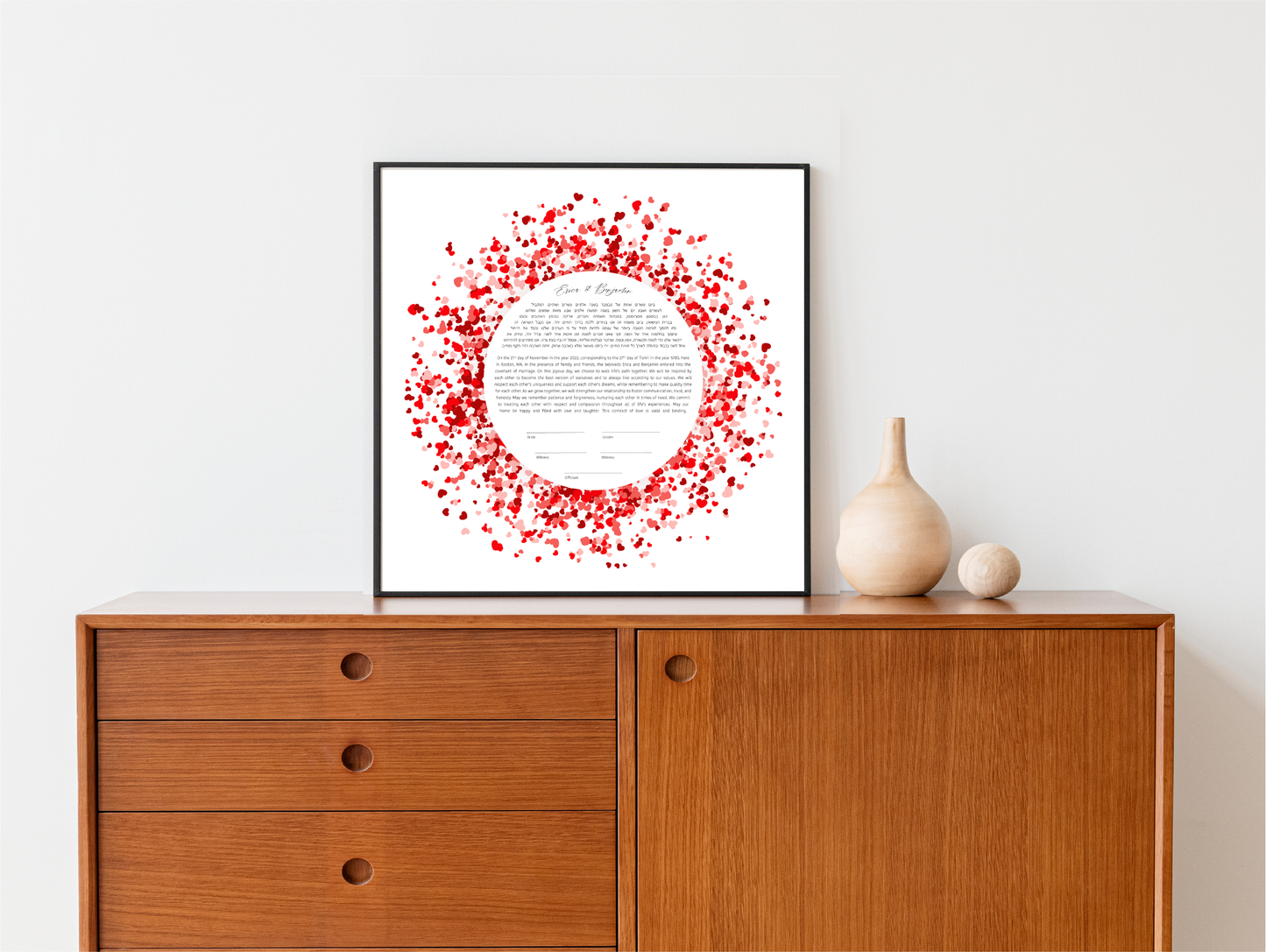 Red Hearts Ketubah