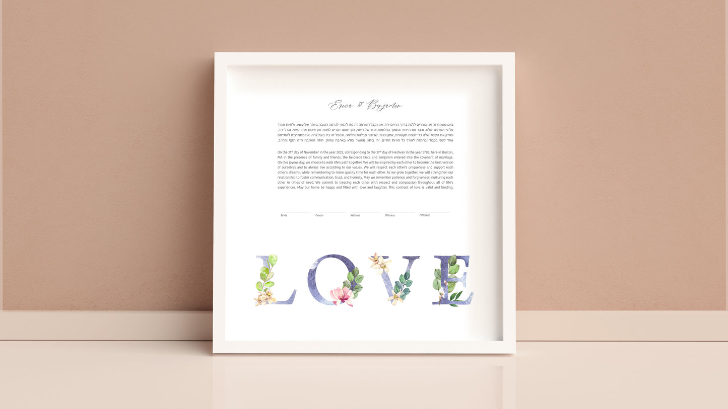 LOVE Floral Ketubah