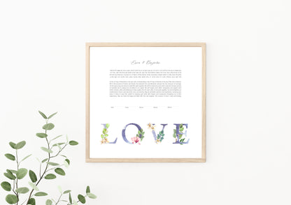 LOVE Floral Ketubah