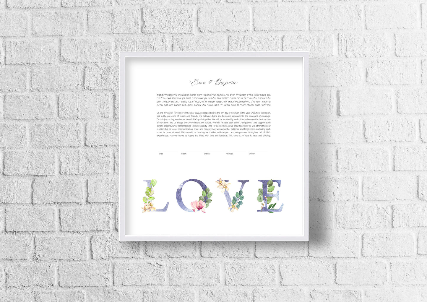 LOVE Floral Ketubah