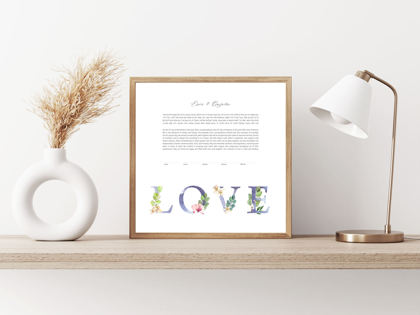 LOVE Floral Ketubah