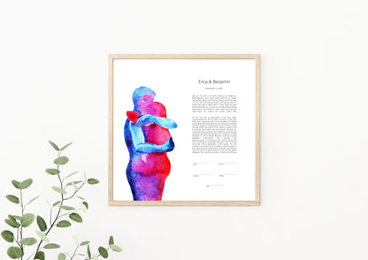 Man and Woman Watercolor Ketubah