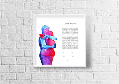 Man and Woman Watercolor Ketubah