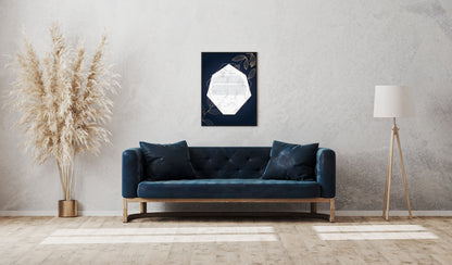 Marble, Gold Leaves & Navy Ketubah