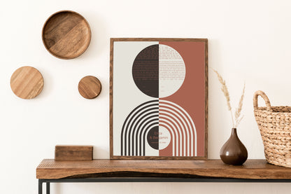 Mid Century Modern Orange and Brown Rainbow Ketubah