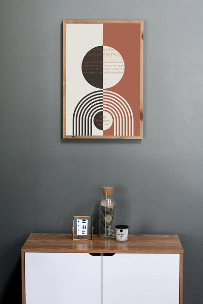 Mid Century Modern Orange and Brown Rainbow Ketubah