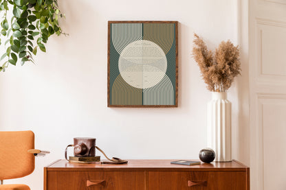 Midcentury Modern Green & Gold Arch Ketubah