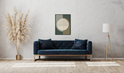 Midcentury Modern Green & Gold Arch Ketubah