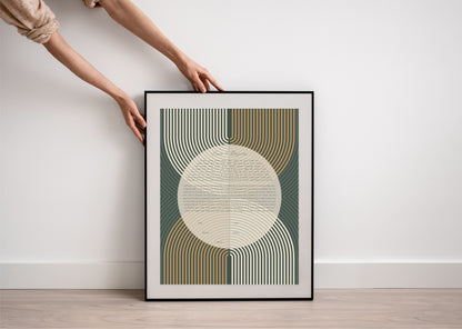Midcentury Modern Green & Gold Arch Ketubah