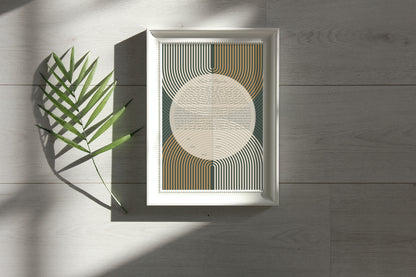 Midcentury Modern Green & Gold Arch Ketubah