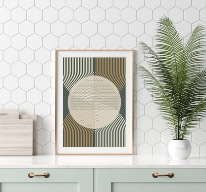 Midcentury Modern Green & Gold Arch Ketubah