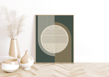 Midcentury Modern Green & Gold Arch Ketubah