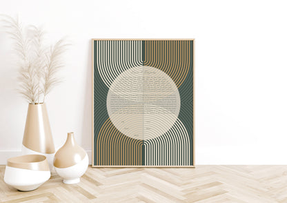 Midcentury Modern Green & Gold Arch Ketubah
