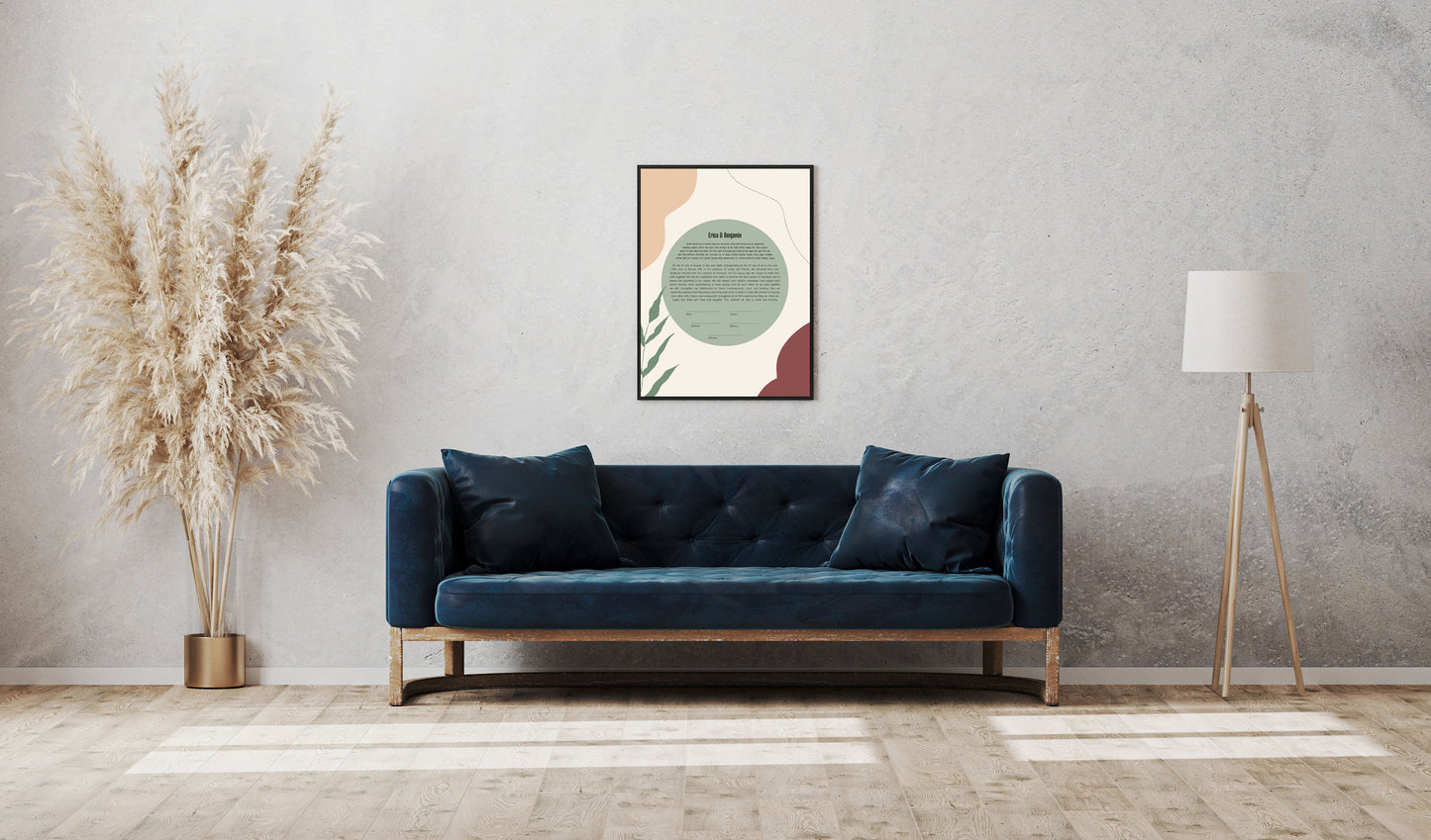 Midcentury Modern Leaf Ketubah