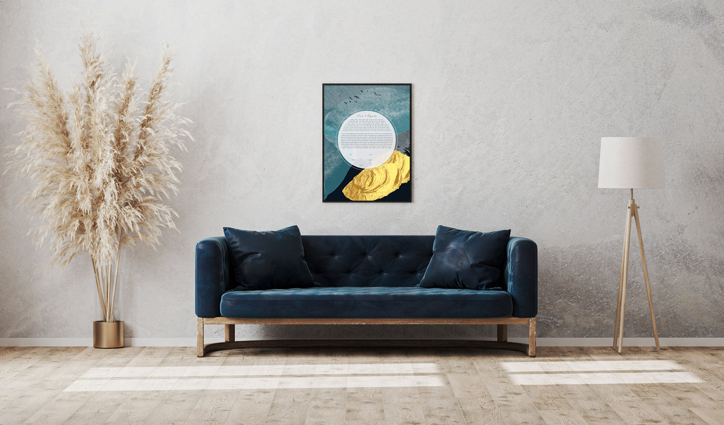 Modern Blue & Gold Abstract Ketubah