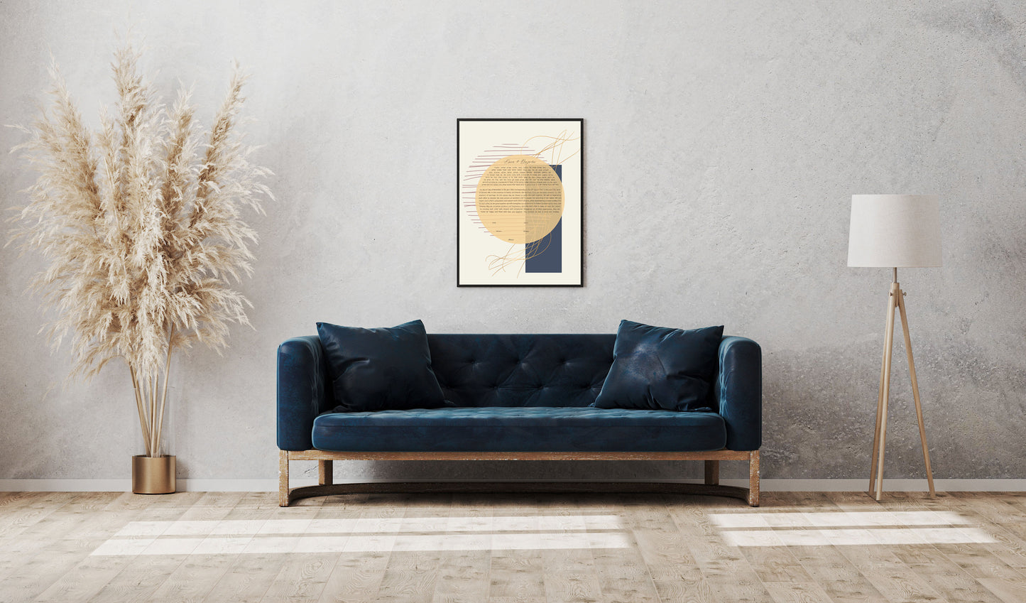 Modern Gold & Blue Geometric Ketubah