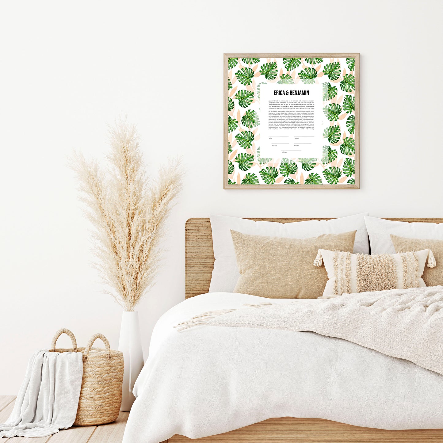 Monstera Leaf Mid Century Modern Ketubah