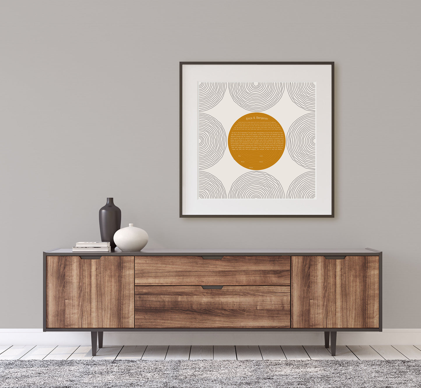 Mustard Circles Modern Ketubah