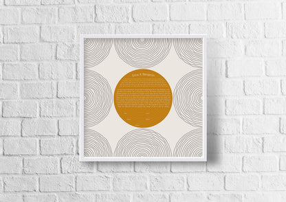 Mustard Circles Modern Ketubah