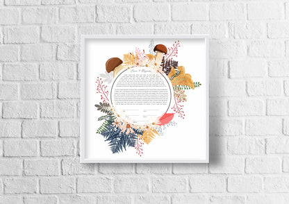 Nature Leaf & Mushroom Ketubah
