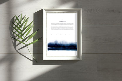 Navy Blue Watercolor Ketubah (Rectangle)