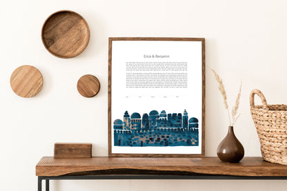 Old City Jerusalem Watercolor Ketubah