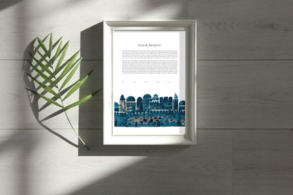 Old City Jerusalem Watercolor Ketubah