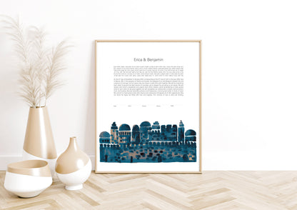 Old City Jerusalem Watercolor Ketubah