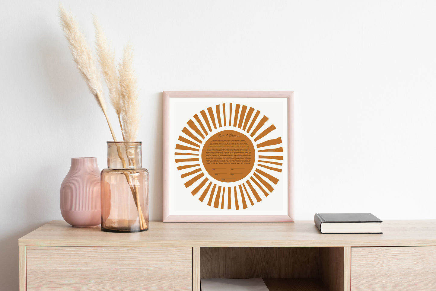 Orange Sun Rays Ketubah