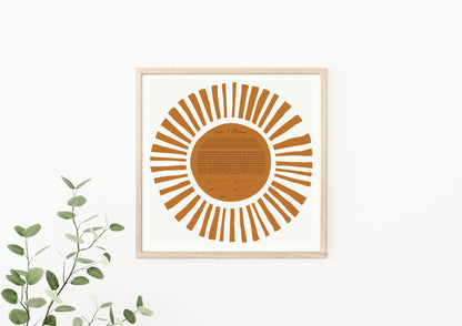 Orange Sun Rays Ketubah