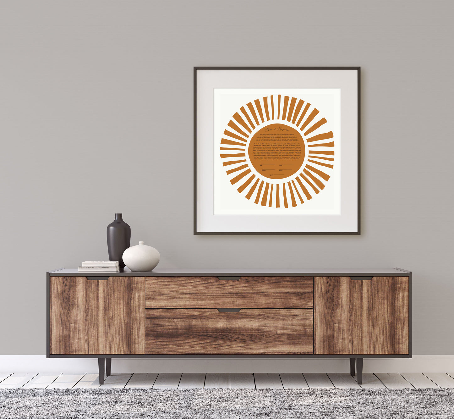 Orange Sun Rays Ketubah